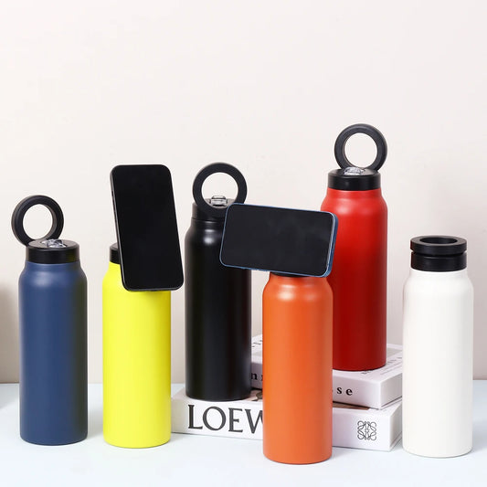 Insulated Water Bottle with Magnetic Phone Holder 750ml