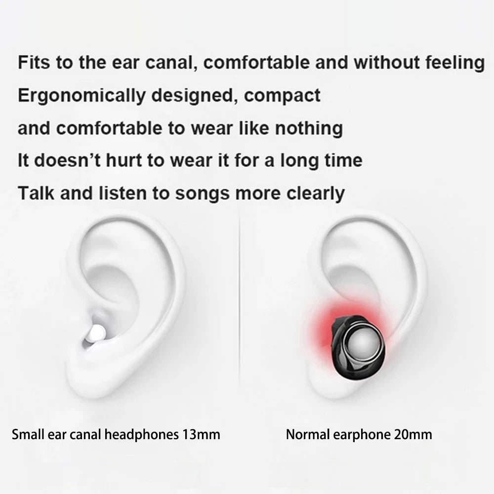 Invisible Earphones Mini Headphones Bluetooth TWS Wireless