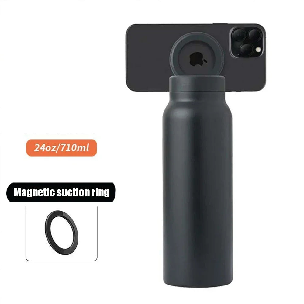 Insulated Water Bottle with Magnetic Phone Holder 750ml