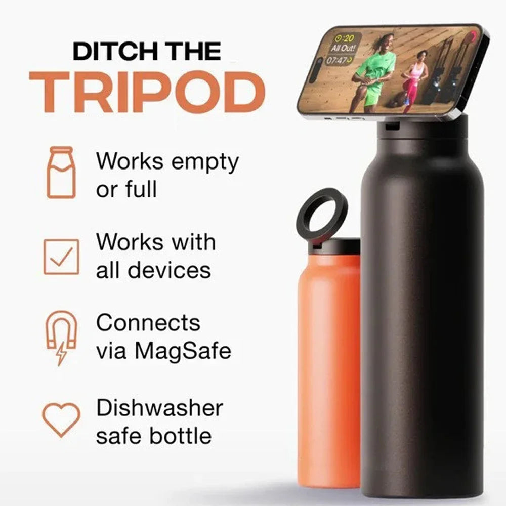 Insulated Water Bottle with Magnetic Phone Holder 750ml