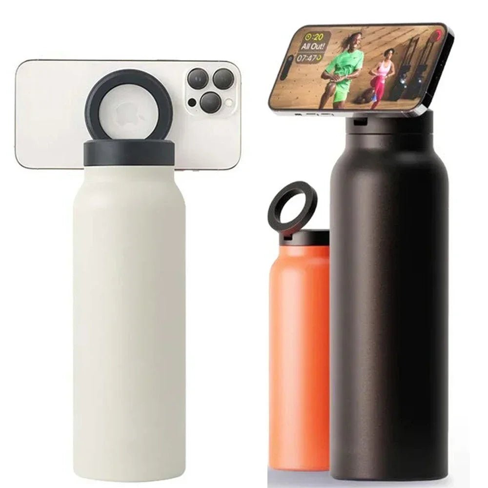 Insulated Water Bottle with Magnetic Phone Holder 750ml